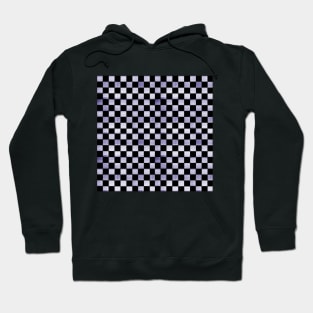 Black and Purple Checkered Wood Pattern Hoodie